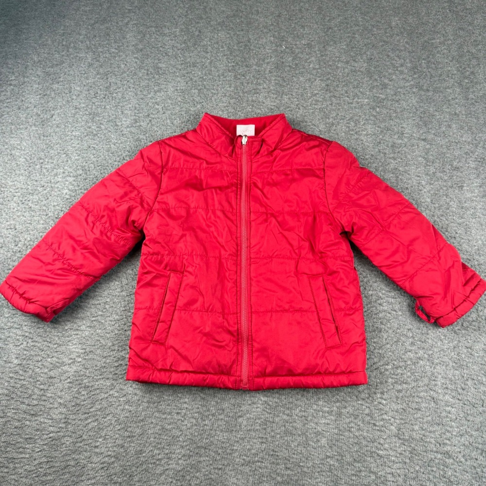 Xersion Puffer Jacket Toddler Boys 4T Red Fleece Lined Full Zip Quilted Coat